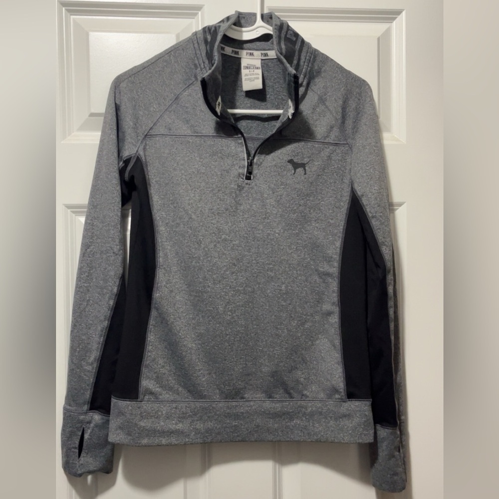Pink- grey workout quarter zip